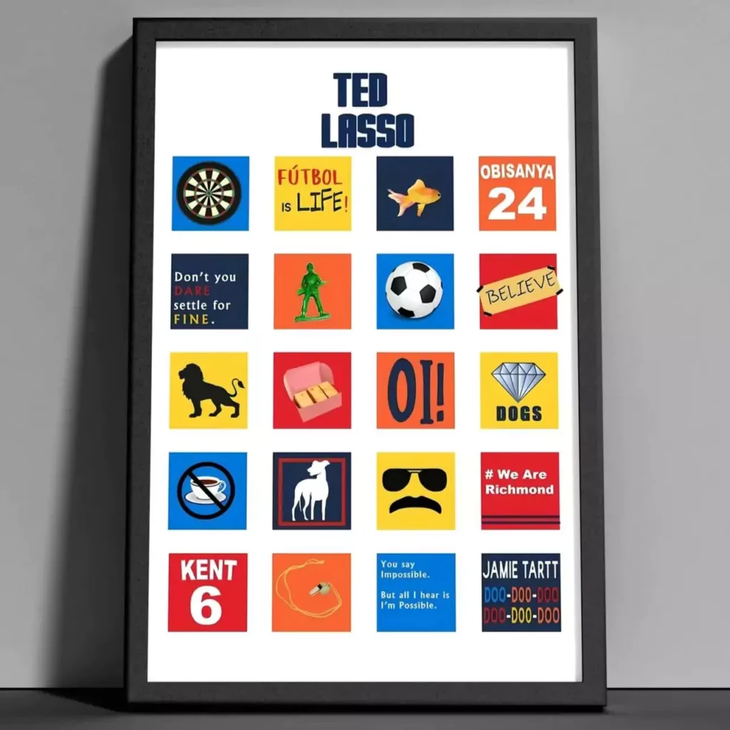 تابلو تد لسو با آیکونها و نمادهای معروف سریال Ted Lasso