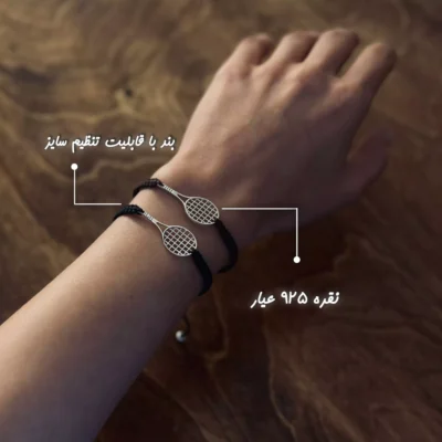 مشخصات دستبند راکت تنیس نقره برای تنیس باز ها و عاشقان تنیس