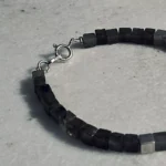 دستبند سنگ یشم مردانه با قفل نقره ۹۲۵